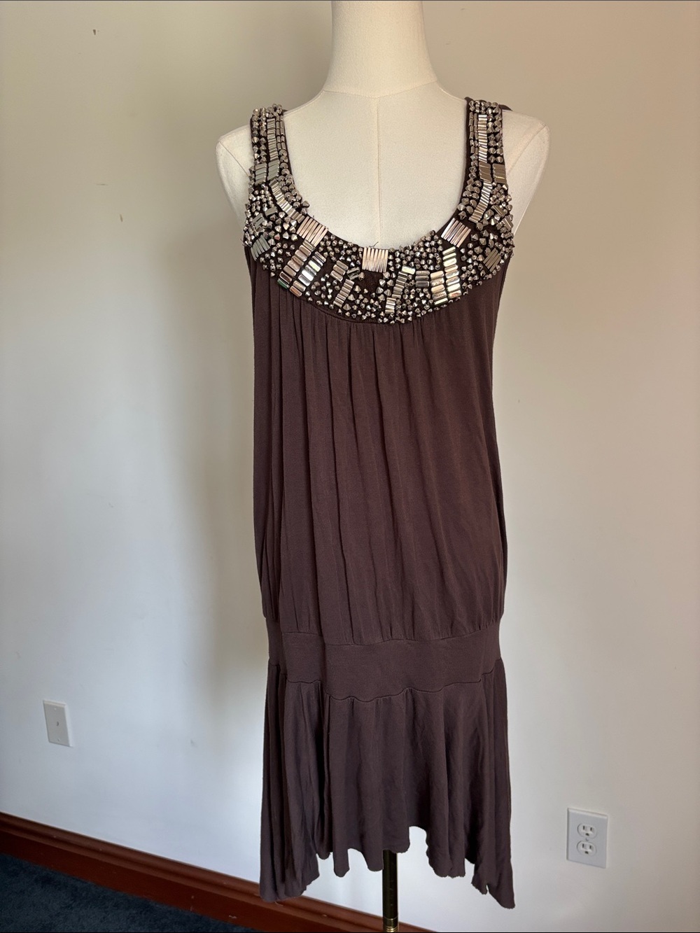 Cache Embellished Brown Mini Dress - Picture 4 of 5